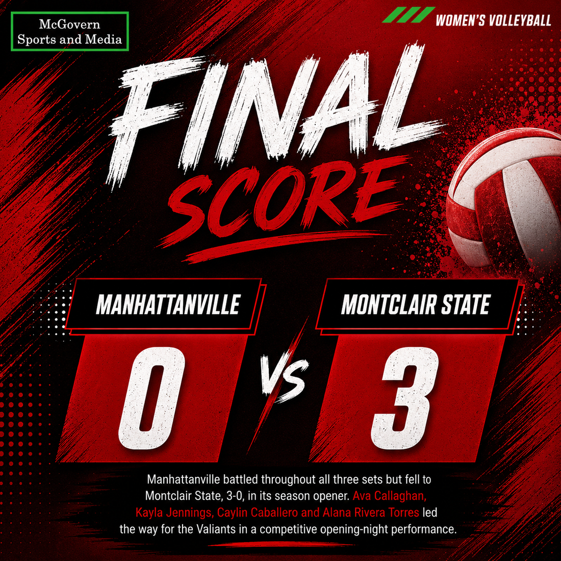 Manhattanville falls to Montclair State