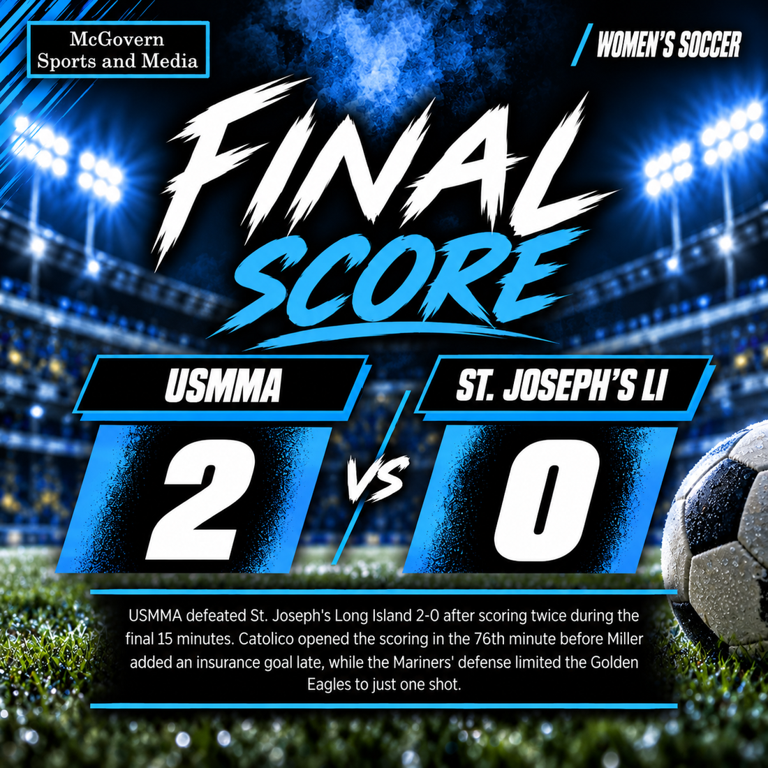 USMMA WINS OVER ST. JOSEPH'S LI