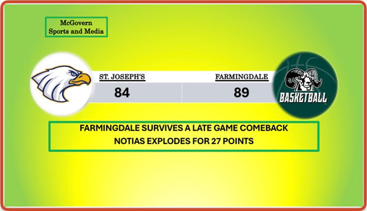 FARMINGDALE OUTLASTS ST. JOSEPH'S