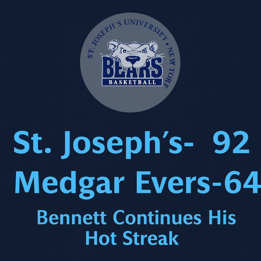 St. joseph's defeats Medgar Evers 92-64 as Bennett Continues His Hot Streak
