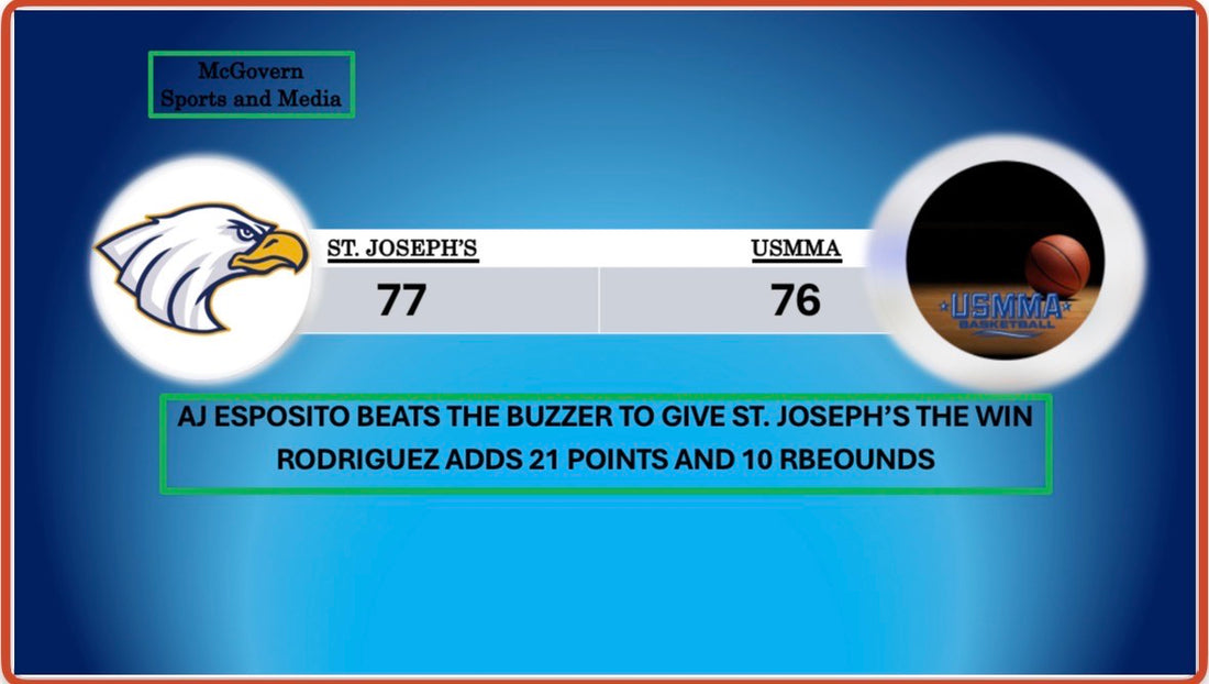 ST. JOSEH'S WINS AT THE BUZZER AGAINST USMMA